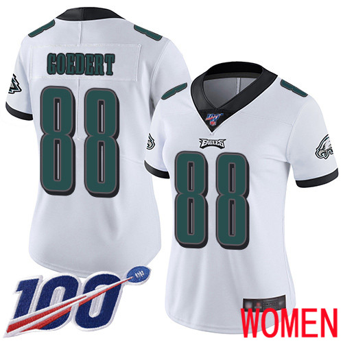 Women Philadelphia Eagles #88 Dallas Goedert White Vapor Untouchable NFL Jersey Limited Player Season->women nfl jersey->Women Jersey